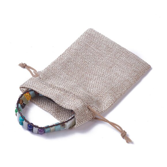 NWOT natural gemstones & leather wrap bracelet - Sunflower closure - Picture 4 of 4